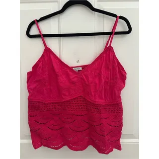 Photo of White birch Sleeveless Crochet Hem Camisole Top - Hot Pink size XL