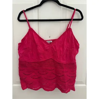 Photo of White birch Sleeveless Crochet Hem Camisole Top - Hot Pink size XL