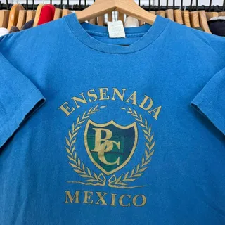 Photo of Vintage 90s Ensenada Mexico T-Shirt In Blue Single Stitch