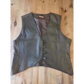 Photo of Wrangler Women's Genuine Brown Leather Vest Western Size Large Large W3015B
