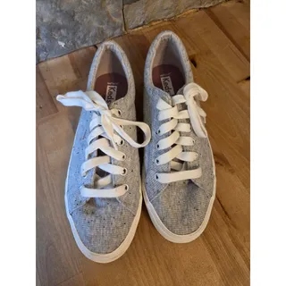 Photo of Keds Jump Kick Gray Knit Lace-Up Sneakers - Women's 8 - EUC