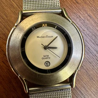 Photo of Mathey Tissot Vintage Ladies Silver Watch Adjustable Band 1980s