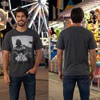 Photo of Star Wars Darth Vader Motorcycle Heather Charcoal T Shirt Men’s XL 46-48 Tee