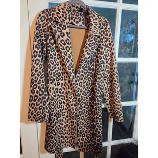 Photo of Love Token Leopard Print Belted Coat 