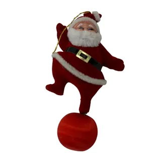 Photo of Vintage Mid Century MCM Dancing Santa Claus Ornament 5 Inch