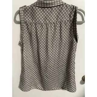 Photo of Banana Republic Women’s Silk Chiffon Cowl Neck Sleeveless Blouse Geometric S