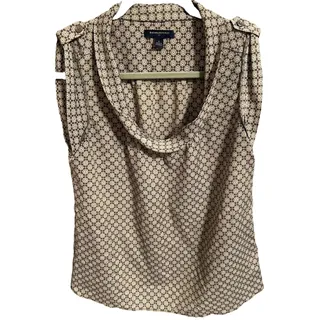 Photo of Banana Republic Women’s Silk Chiffon Cowl Neck Sleeveless Blouse Geometric S