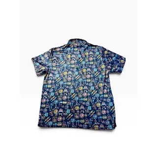 Photo of Buc-ee’s Men’s Large BBQ Grilling Novelty Shirt Navy Short Sleeve Button Up