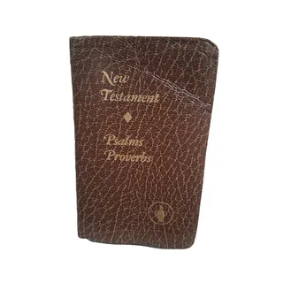 Photo of Vintage Gideons Pocket New Testament Bible Psalms & Proverbs - Brown