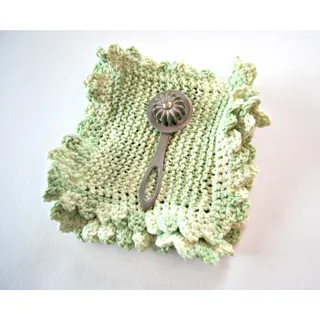 Photo of Set of 3 Handmade Dish Rags for Reusable Kitchen Cleaning or Crocheted Trivet