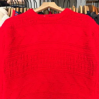 Photo of Vintage Women's 80s Badge Made in Italy Cable Knit Sweater