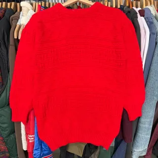 Photo of Vintage Women's 80s Badge Made in Italy Cable Knit Sweater