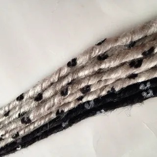 Photo of Leopard Print Hair Extension Dreads Dreadlocks Black and White