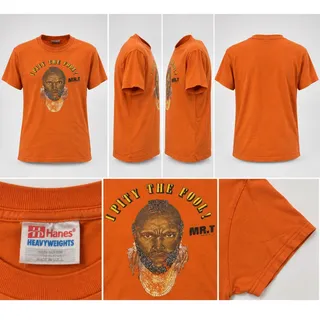 Photo of Vintage Mr T Shirt 2000 Hanes Heavyweight Orange Adult XL