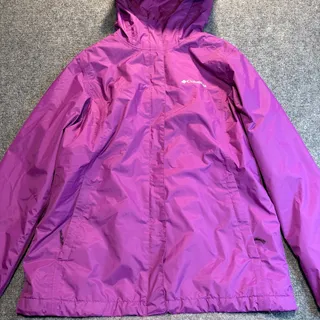 Photo of Columbia Omni-Tech Womens Purple Hooded Waterproof Rain Jacket Coat Size M