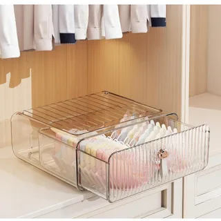 Photo of MSHOMELY Clear Plastic Stackable Drawer Organizer Free Standing 34cm
