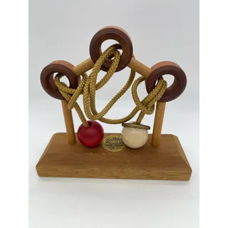 Photo of Vintage Stumps Wooden Wood & Rope Puzzle Lumberjack Toys 1979