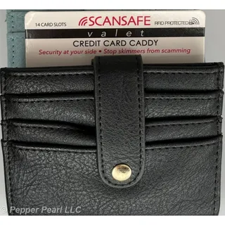 Photo of ScanSafe Valet Credit Card Caddy Black RFID Protection Wallet 14 Slots