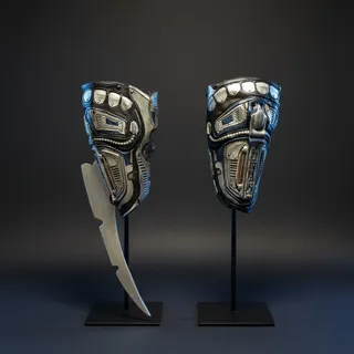 Photo of Predator Yautja Wrist Blade Gauntlets Pair-Cosplay-Costume-Prop Foam Blade-Armor