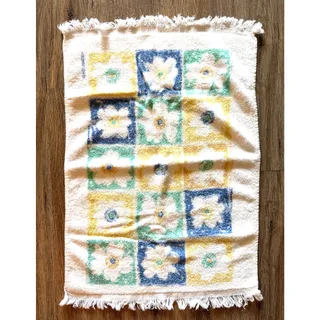 Photo of Canon Vintage MCM 70’s Hand Towel Checkerboard with Flowers