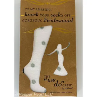 Photo of Bridesmaid Gift Socks Knock Your Socks Off Gorgeous One Size Hand Made Polka Dot