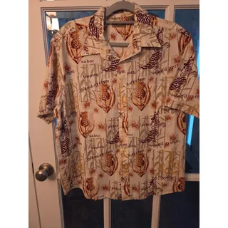 Photo of Natural Issue Men's  Tropical Print Short Sleeved Shirt Large Wrinkle Free