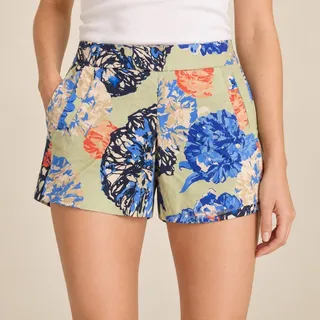 Photo of J.Crew Stretch Floral Print Side Zip Shorts Green Blue Women’s Size 00