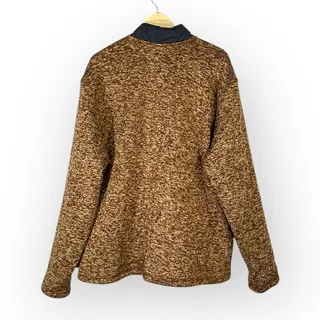 Photo of Eddie Bauer Pullover Sweater Men's Plus XXL Brown Black Fleece 1/4 Zip Pullover