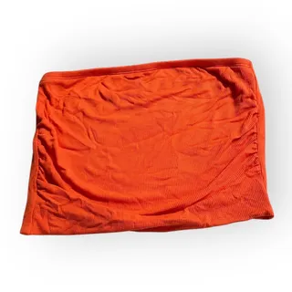 Photo of LNA Clothing Tube Top Women's Small Orange Ruched Side Rounded Hem Ribbed NWOT