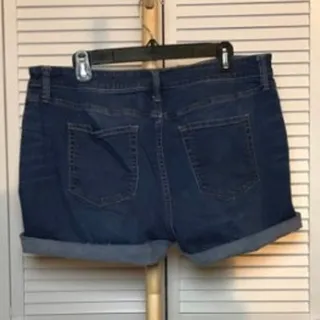 Photo of ANA A New Approach High Rise Cuffed Denim Shorts 16 Boyfriend Dark Wash