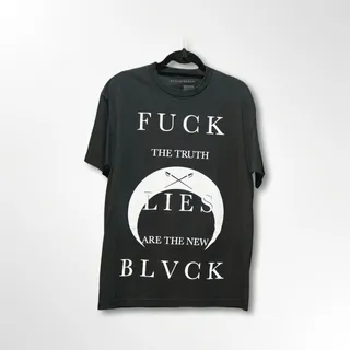 Photo of BLVCK SCVLE Signature Logotype Graphic Tee Large Black White Black Scale NWOT