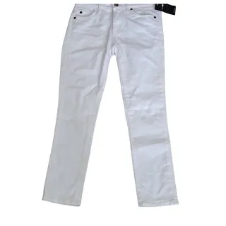 Photo of PERMANENT Girlfriend Jeans Women's Size 8 White Denim Mid Rise NWT