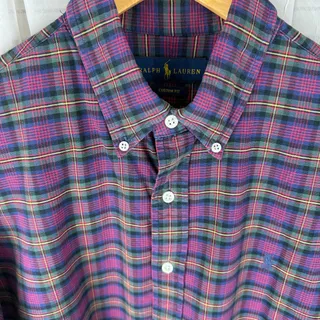 Photo of Ralph Lauren Polo plaid button down shirt men’s large custom fit