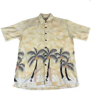 Photo of John Severson Kahala Hawaiian shirt men’s large palm tree print vintage