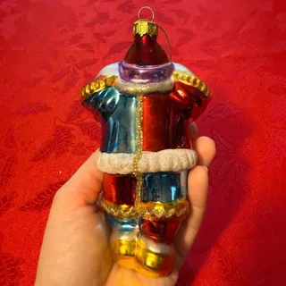 Photo of Vintage Glass Clown Ornament 6.5” Blown Glass Red Multicolor Christmas Decor