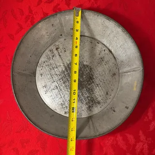 Photo of Vintage galvanized metal basin 15” wash tub bowl rustic farmhouse decor