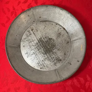 Photo of Vintage galvanized metal basin 15” wash tub bowl rustic farmhouse decor