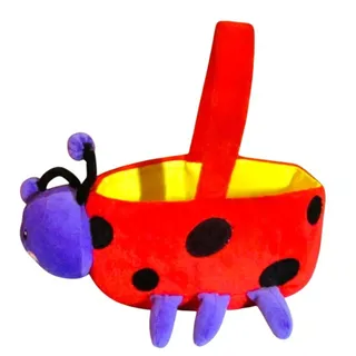 Photo of Ladybug Halloween Plush Candy Basket Trick or Treat Tote Carry Handle
