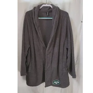 Photo of NFL New York Jets Women’s Sleepwear Robe Wrap Top 3XL Gray Long Sleeve with Pockets