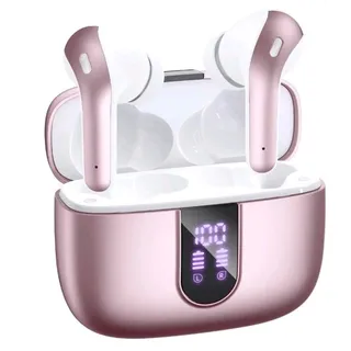 Photo of X8 Pink Bluetooth 5.4 Wireless Earbuds Touch Control Dual Display IP7