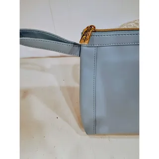 Photo of NWOT Light Blue Jessica Simpson Faux Leather Makeup Bag Wristlet