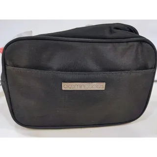Photo of Bloomingdales Medium Black Nylon Cosmetic Bag, Gold Plaque