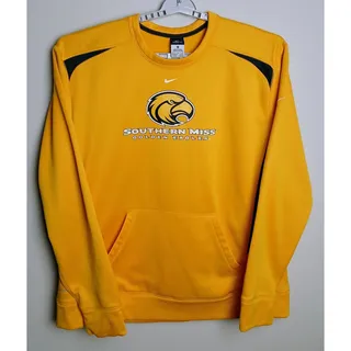 Photo of Nike Therma FIT Southern Miss Golden Eagles Sweatshirt Men XL Yellow Vintage Y2K