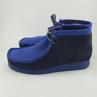 Photo of Clarks Wallabee Evo Boot Navy Combi Men's Size 10.5 Suede Two Tone Black Blue