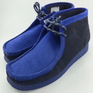 Photo of Clarks Wallabee Evo Boot Navy Combi Men's Size 10.5 Suede Two Tone Black Blue