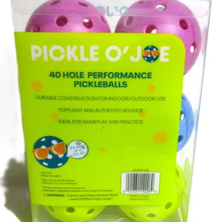 Photo of Pickle O' Joe 6 Pack Pickleballs 40 Hole Indoor Outdoor Performance Balls