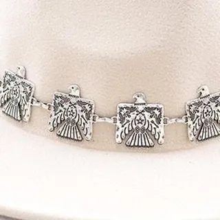 Photo of Silver Concho Hat Band | Stretch Western Hat Accessory