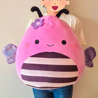 Photo of Squishmallows Leonie the Pink Bumblebee 22" Jumbo Plush Purple Wings