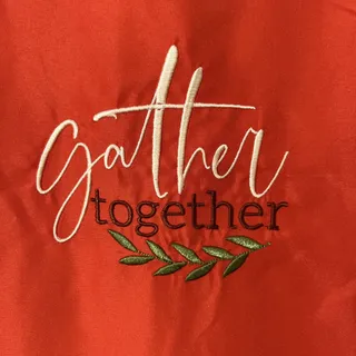 Photo of Custom Made Kitchen Apron With Embroidery & Removable Towel Washable Fall Gather
