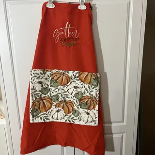 Photo of Custom Made Kitchen Apron With Embroidery & Removable Towel Washable Fall Gather